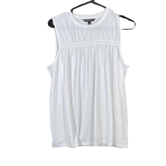 Banana Republic Womens Blouse Off White Tank Sleeveless Flowy Stretch Medium - Picture 1 of 11
